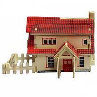 Jigsaw Puzzles 3D Puzzles / Wooden Puzzles Building Blocks DIY Toys House Wood Beige Model Building Toy