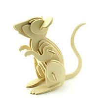 Jigsaw Puzzles 3D Puzzles Building Blocks DIY Toys Mouse Wood Model Building Toy