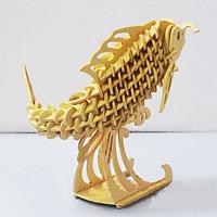 Jigsaw Puzzles 3D Puzzles / Wooden Puzzles Building Blocks DIY Toys Fish Wood Beige Model Building Toy