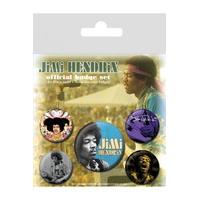 Jimi Hendrix Badge Pack, x Cm, 1 x 38mm + 4 x 25mmcm