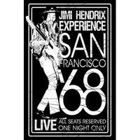 Jimi Hendrix Live San Francisco 68 Official New Black Textile Flag Poster