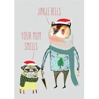 Jingle Bells Your Mum Smells | Funny Christmas Card |BC1653