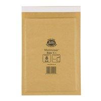 Jiffy Mailmiser Protective Envelopes Bubble-lined No.1 Gold 170x245mm [Pack 100]