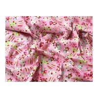 Jigsaw Print Cotton Poplin Dress Fabric Pink