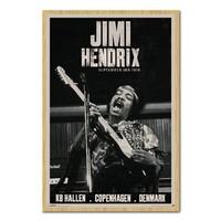 Jimi Hendrix Copenhagen Concert Poster Beech Framed - 96.5 x 66 cms (Approx 38 x 26 inches)