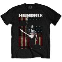 Jimi Hendrix - Peace Flag Men\'s Medium T-Shirt - Black