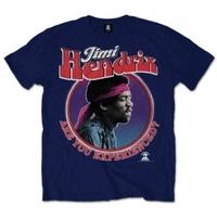 Jimi Hendrix Are You Experienced Mens Navy T Shirt: Small