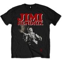 Jimi Hendrix Block Logo Mens Blk T Shirt: Medium
