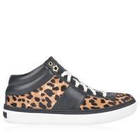 jimmy choo bells leopard print pony trainers