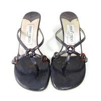 Jimmy Choo Size 36/ 3.5 navy blue mid heel sandals
