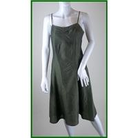 Jigsaw - size 12 - Metallic Green - Knee length Sleeveless dress