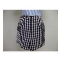 Jigsaw Linen Blue and Beige Chequered Shorts Jigsaw - Blue - Hot pants