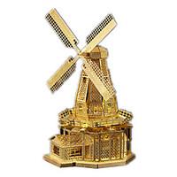 Jigsaw Puzzles 3D Puzzles Building Blocks DIY Toys Windmill StainlessSteel Model Building Toy