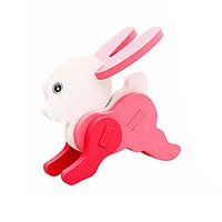 Jigsaw Puzzles 3D Puzzles Building Blocks DIY Toys Rabbit Wood Model Building Toy