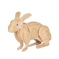 Jigsaw Puzzles 3D Puzzles Building Blocks DIY Toys Rabbit Wood Model Building Toy