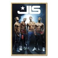JLS Shirtless Poster Beech Framed - 96.5 x 66 cms (Approx 38 x 26 inches)