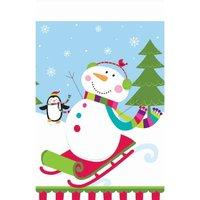 joyful snowman plastic tablecover