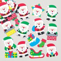 Jolly Santa Foam Stickers (Per 3 packs)