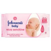 Johnsons Skincare Wipes Extra Sensitive 56 Pack