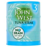 John West No Drain Tuna Steak in Brine 3 Pack