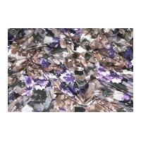 John Kaldor Floral Print Stretch Jersey Dress Fabric Purple & Taupe