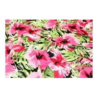 John Kaldor Floral Print Stretch Jersey Dress Fabric Pink & Green