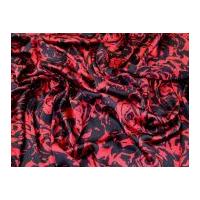 John Kaldor Floral Print Slinky Satin Dress Fabric Red & Black