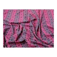 John Kaldor Stripe Print Microfibre Dress Fabric Fuchsia & Navy