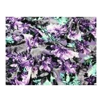 John Kaldor Floral Print Microfibre Dress Fabric Purple & Aqua