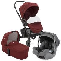 joie chrome cranberry travel system with igemm car seat in pavement