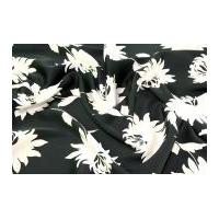 John Kaldor Floral Stretch Sateen Dress Fabric Black & Cream