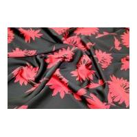 John Kaldor Floral Stretch Sateen Dress Fabric Black & Red