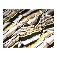 John Kaldor Stripes Print Dress Fabric Black, Brown & Yellow