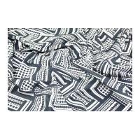 John Kaldor Geometric Cotton Lawn Dress Fabric Grey & White