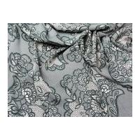 John Kaldor Lace Effect Print Stretch Sateen Suiting Dress Fabric Black & Beige