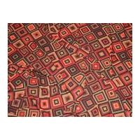 John Kaldor Geometric Shapes Microfibre Dress Fabric Red & Orange