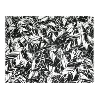 John Kaldor Leaf Print Linen & Cotton Dress Fabric Black & Ivory
