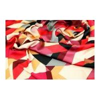 John Kaldor Geometric Print Crinkle Satin Dress Fabric Red & Wine