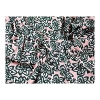 John Kaldor Floral Print Slinky Satin Dress Fabric Peach Pink