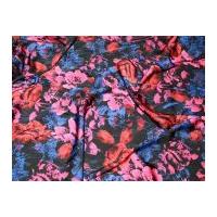 John Kaldor Floral Print Stretch Sateen Dress Fabric Blue & Pink