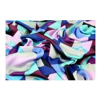 John Kaldor Geometric Print Crinkle Satin Dress Fabric Blue & Purple