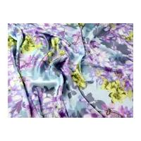 John Kaldor Floral Print Slinky Satin Dress Fabric Lilac