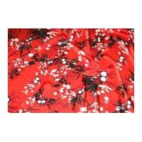 John Kaldor Oriental Floral Crinkle Satin Dress Fabric Red