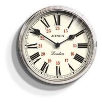 Jones Piccadilly Traditional Silver Wall Clock