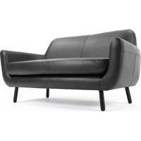 jonah 2 seater sofa liquorice black premium leather