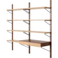 Jory Modular Shelves and Desk, Walnut and Oak
