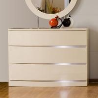 joanne almond gloss 3 drawer dresser