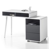 Jordan Computer Desk In White And Anthracite With Storage