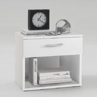 Jonny Bedside Cabinet In White With 1 Drawer