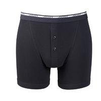 Jockey® Mens Modern Classic 2-Pack Fine Cotton Boxer Trunk with Button Fly Underwear, colour Black, size M